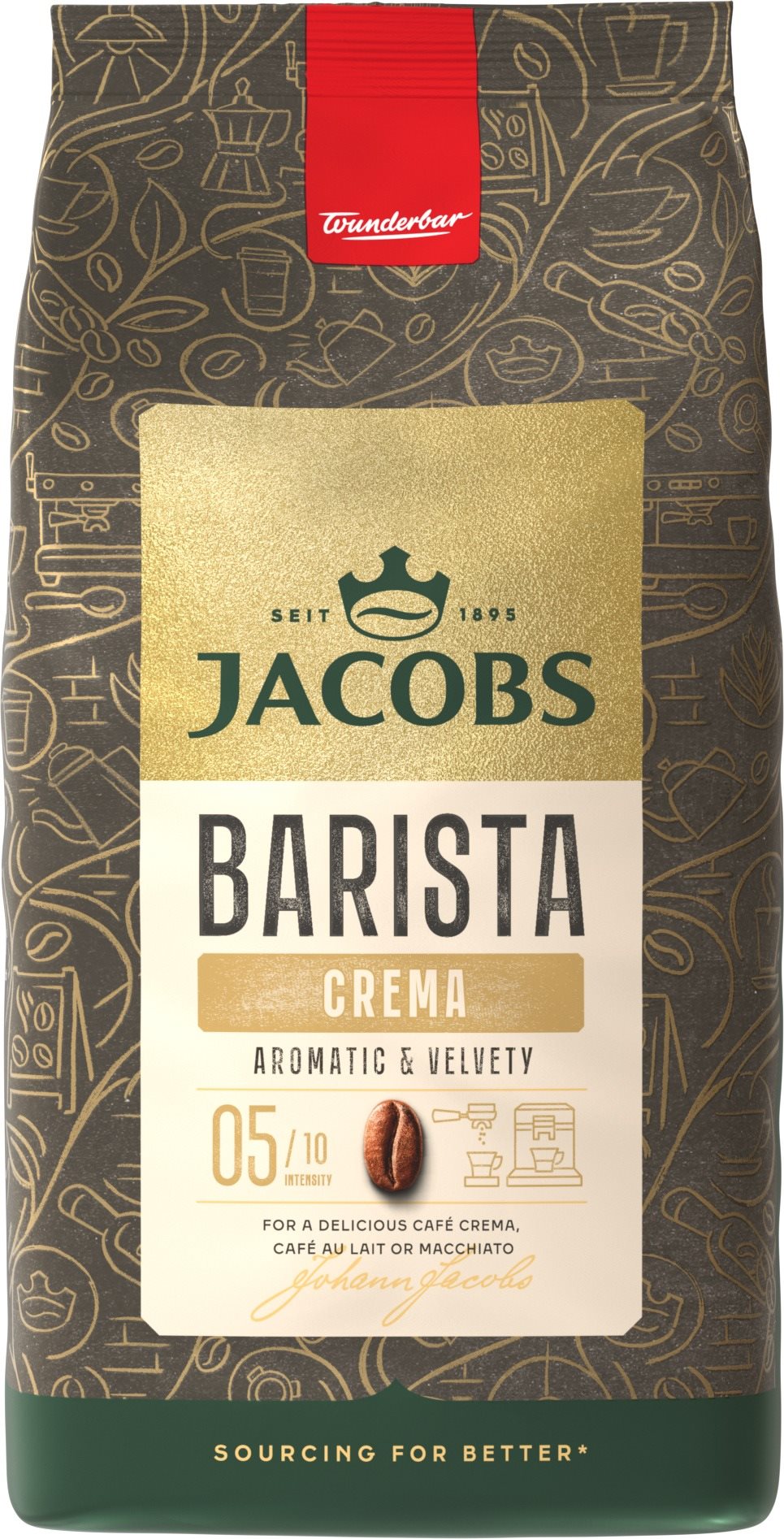 JACOBS Barista Crema, zrnková káva, 1000 g Káva