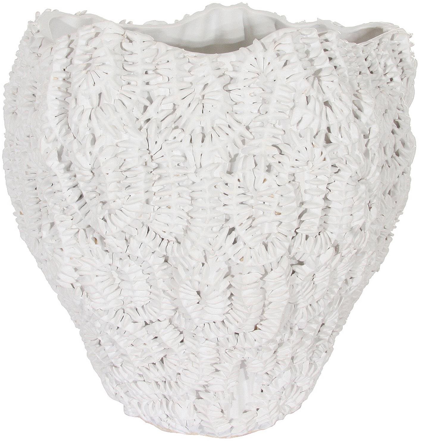 Keramická papradie biela 31 × 32 cm Váza