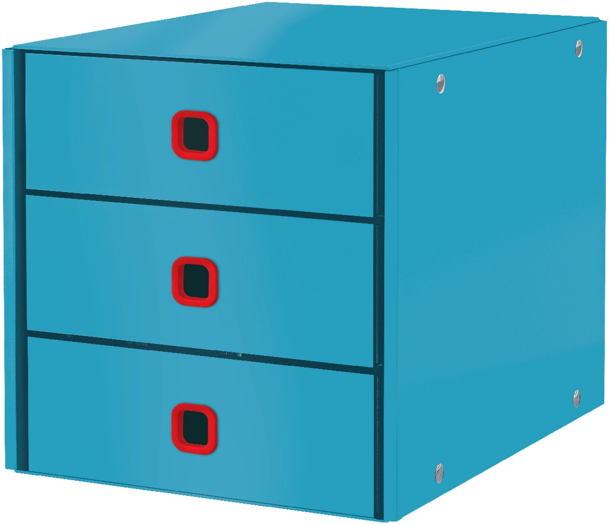 Leitz Cosy Click & Store, 3-dielny, modrý Zásuvkový box