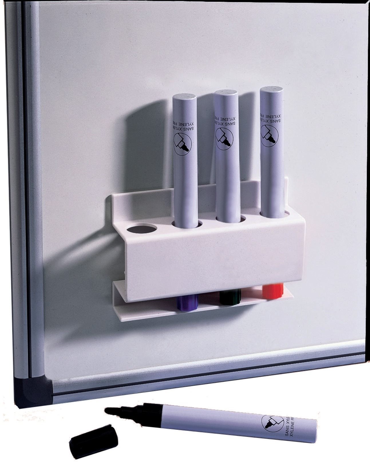 NOBO Magnetic Pen Holder, hranatý, biely Magnetický držiak
