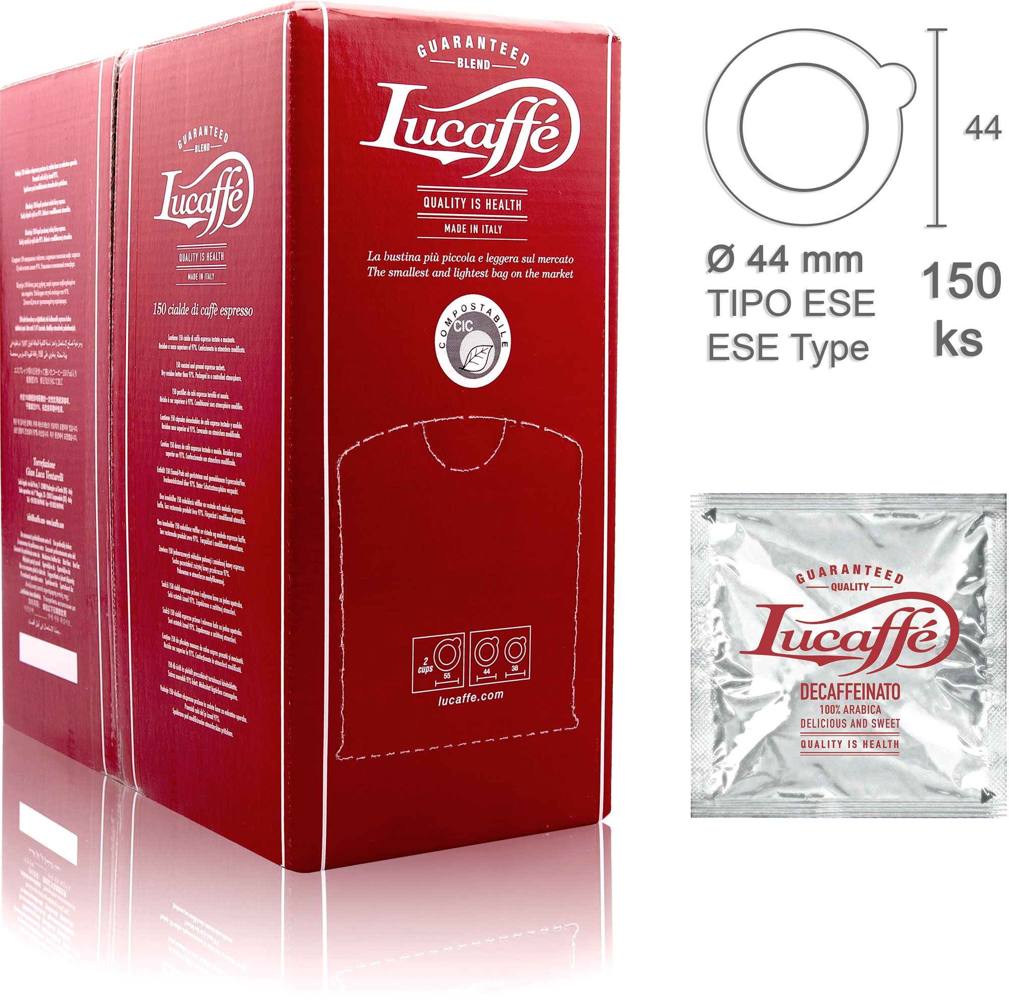 Lucaffe PODS Nízkokofeín 150 ks ESE pody