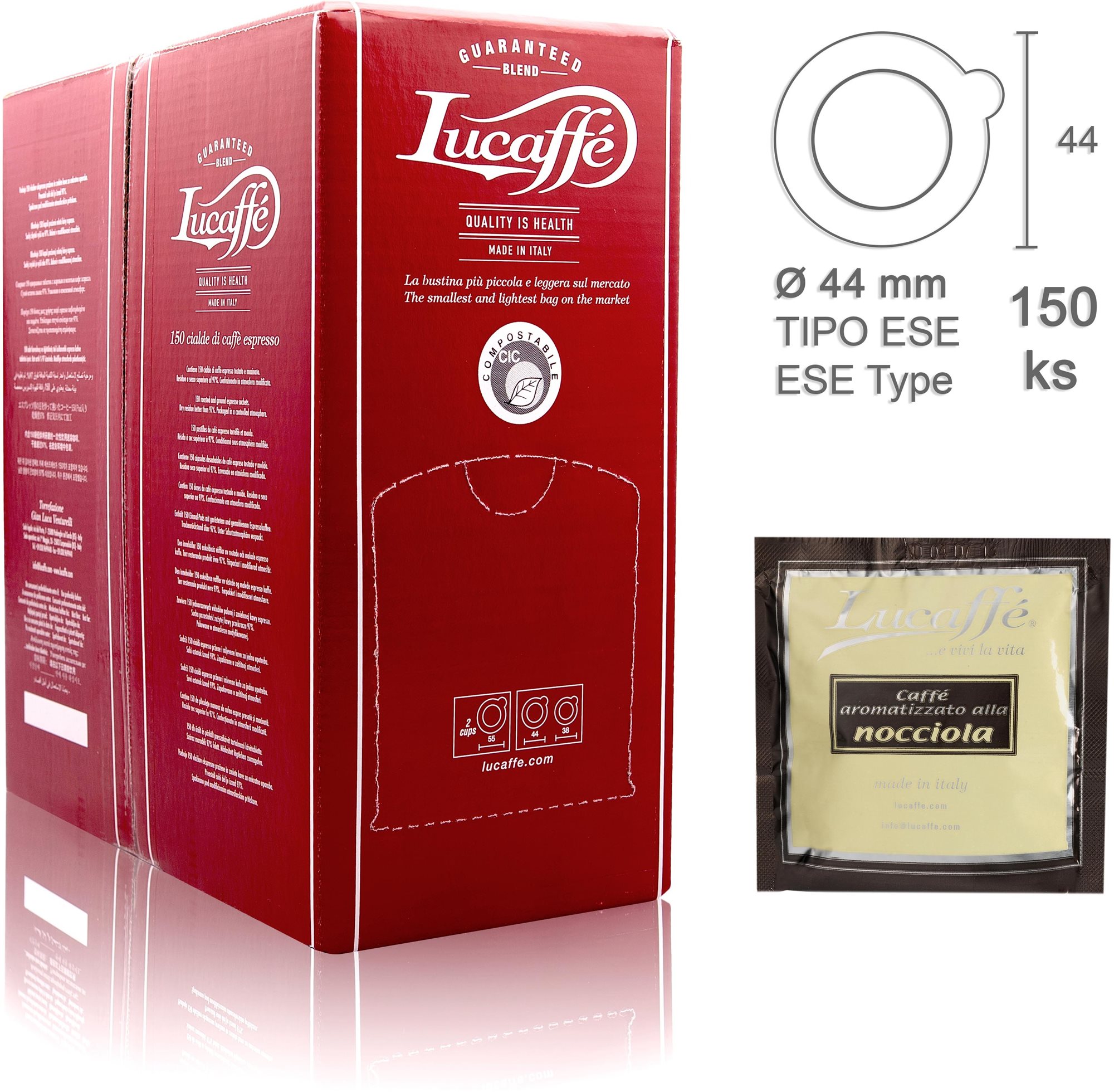 Lucaffe PODS Caffe alla NOCCIOLA (príchuť lieskového orieška) 150...