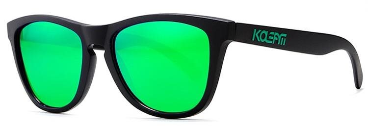 KDEAM Canton 3 Black/Green Slnečné okuliare