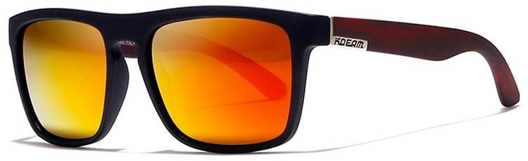 KDEAM Sunbury 12 Black/Wood Red Slnečné okuliare