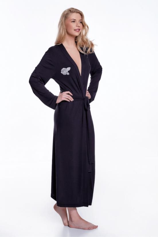 Luisa Moretti – Dámsky bambusový župan Elenne, čierny, S Župan