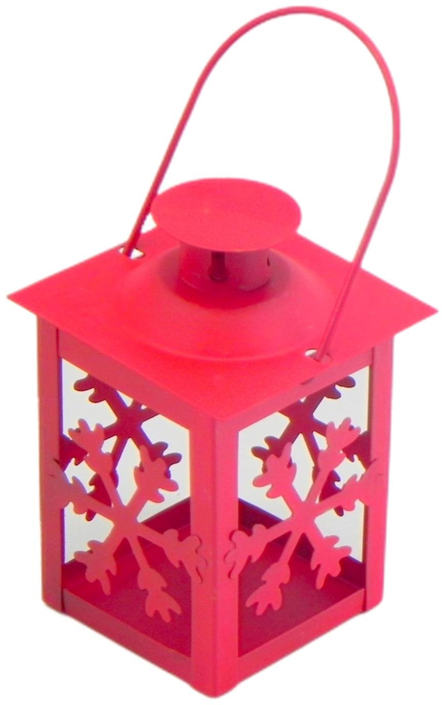 LAALU Lampáš kovový červený 7,5 × 11 cm Vianočná dekorácia