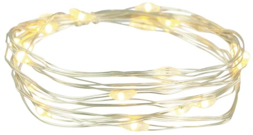 LAALU LED drôtik strieborný TEPLÁ BIELA 1,9 m Svetelná reťaz