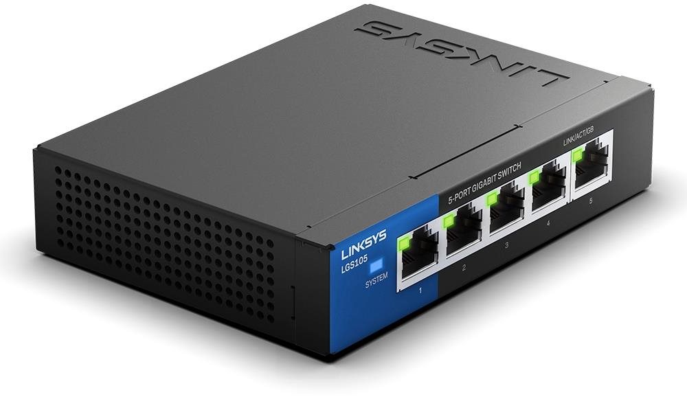 Linksys LGS105 5-Port Desktop Gigabit, fekete Switch