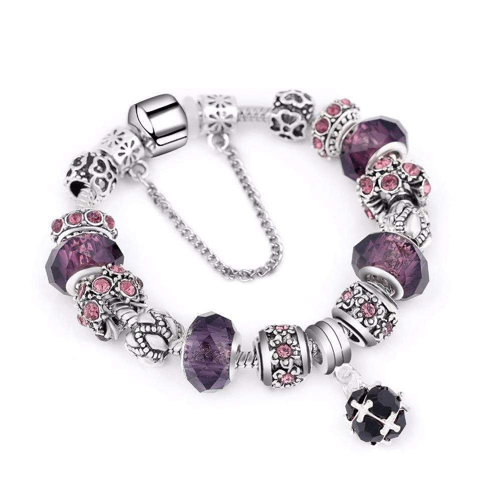 Silver Star Náramok – purple/silver – 18 Náramok
