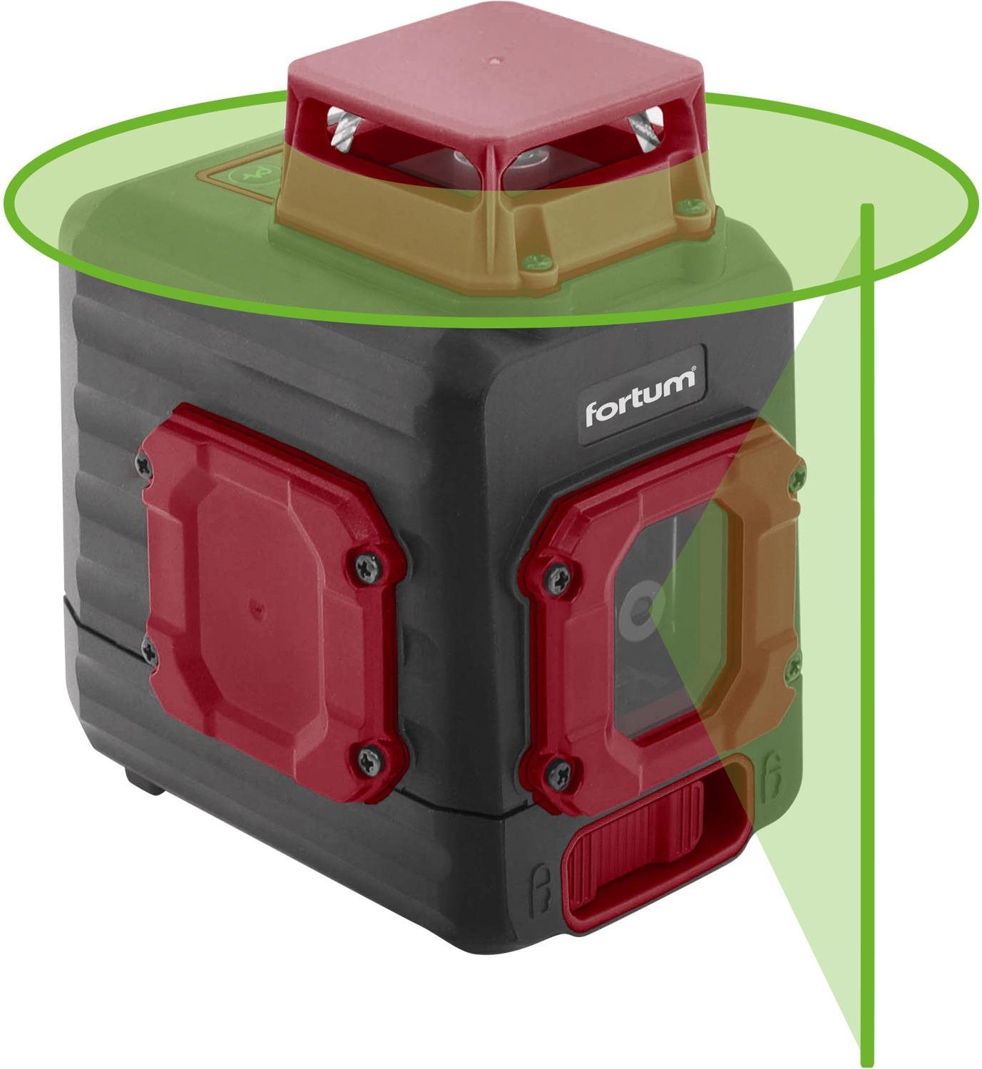 FORTUM zöld lézeres szintező, kereszt önnivelláló, 4780209 Forgólézer