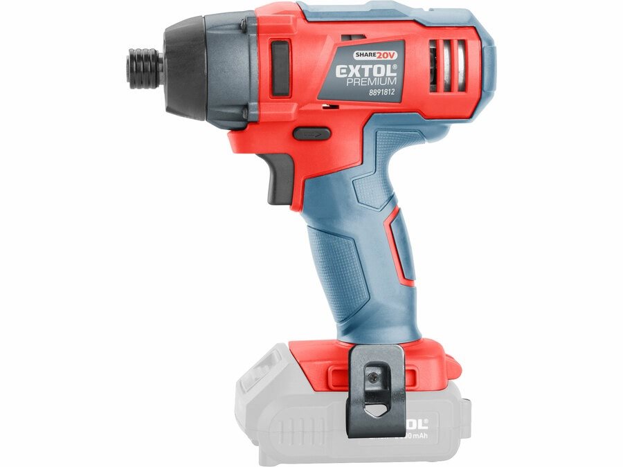 EXTOL PREMIUM uťahovák rázový 1/4“ aku SHARE20V, 20V Li-ion, bez...