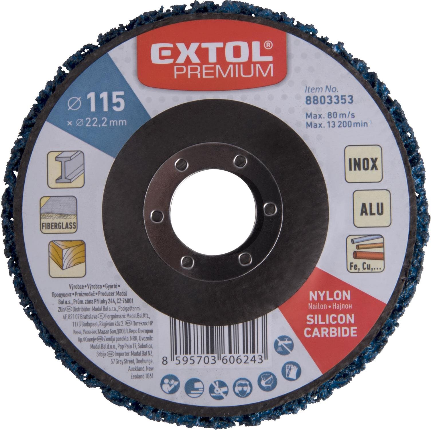 EXTOL PREMIUM 8803353 Nylon csiszolókorong 115mmmx14mm Csiszolókorong