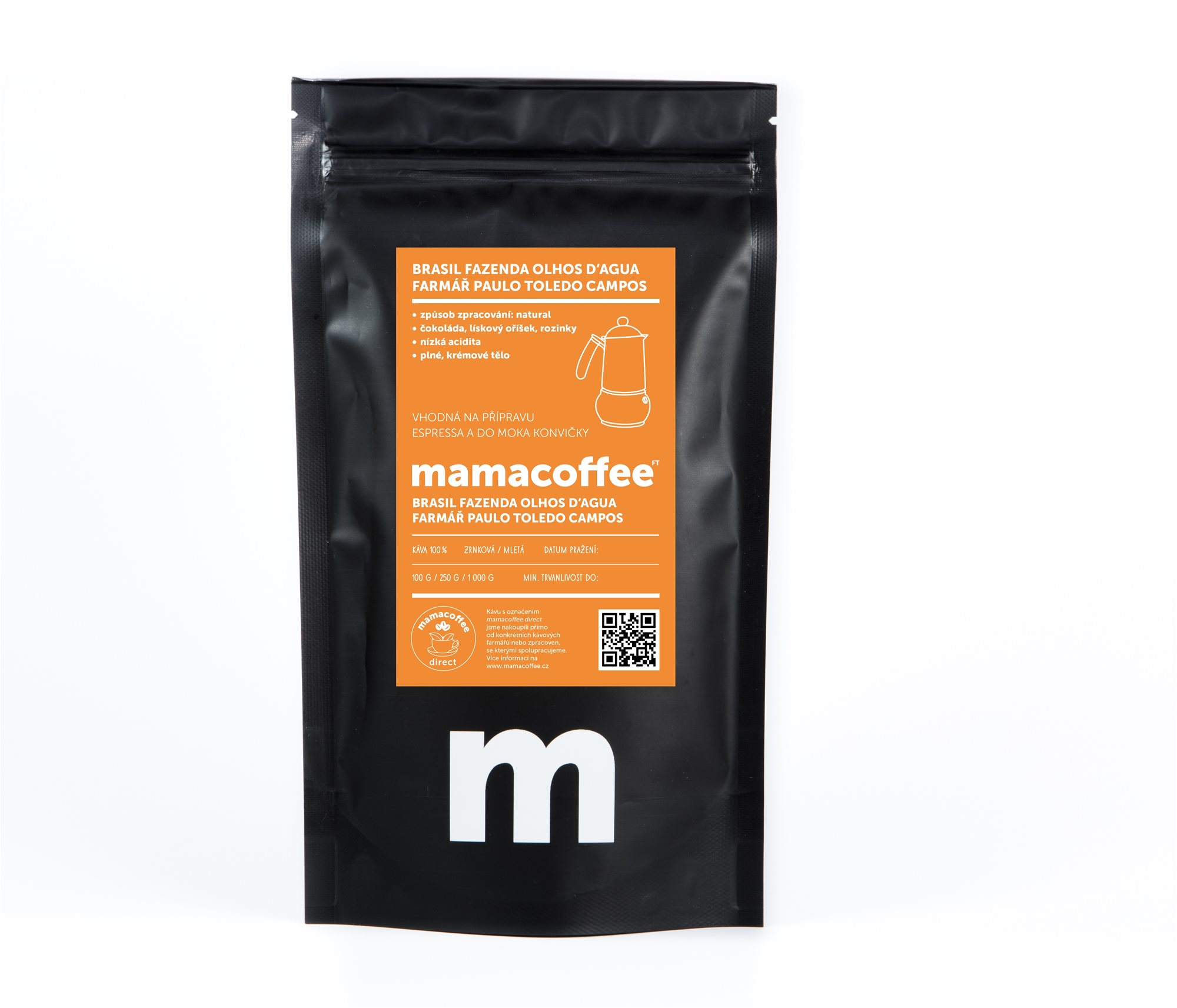 mamacoffee BRASIL fazenda Olhos D´Aqua, 100 g Káva