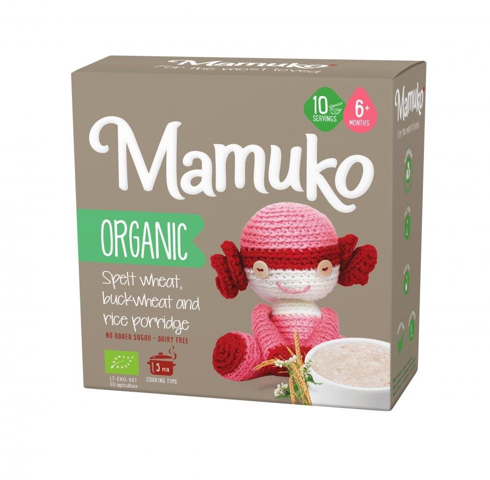 Mamuko Detská bio kaša hnedá pohánka, špalda, ryža 200 g Nemliečna...