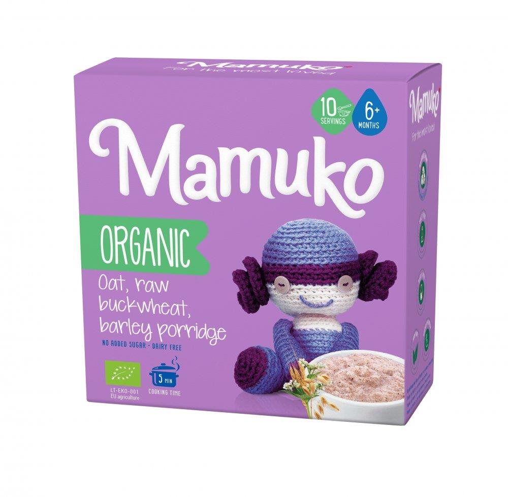 Mamuko Detská bio kaša zelená pohánka, jačmeň, ovos 200 g Nemliečna...