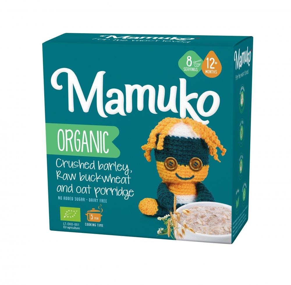 Mamuko Detská bio kaša drvená pohánka, jačmeň, ovos 200 g Nemliečna...