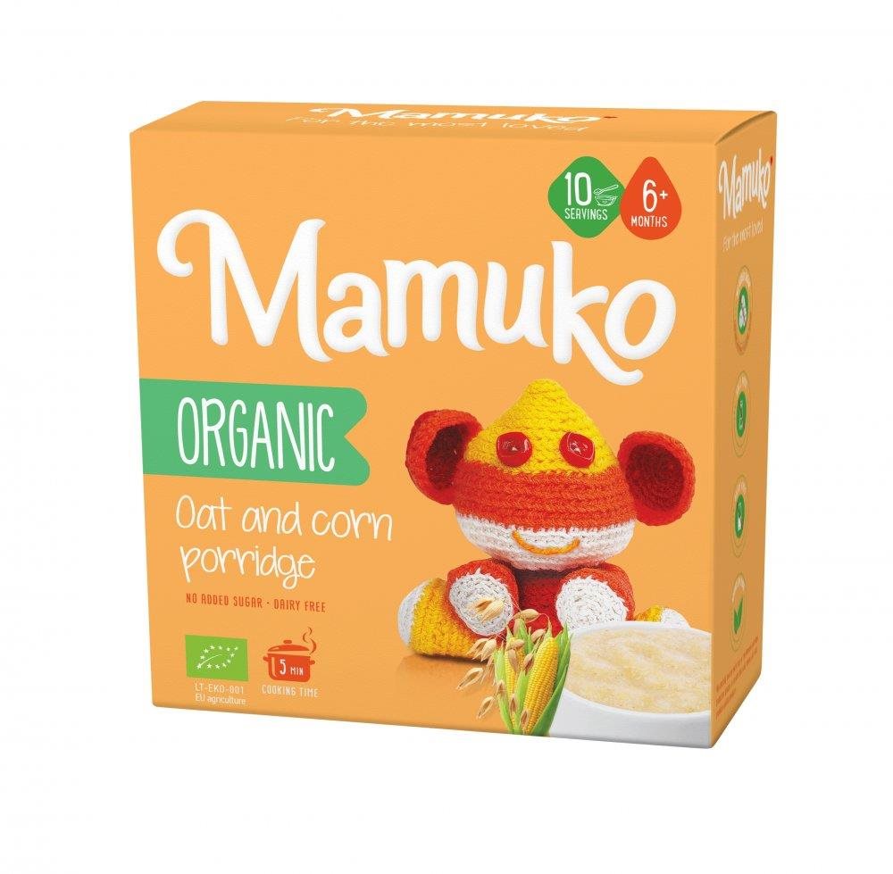 Mamuko Detská bio kaša kukurica, ovos 200 g Nemliečna kaša
