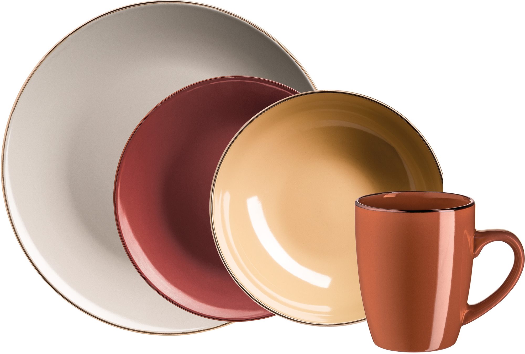 Mäser METALLIC RIM II ASSORT Jedálenská súprava 16 ks 674011...