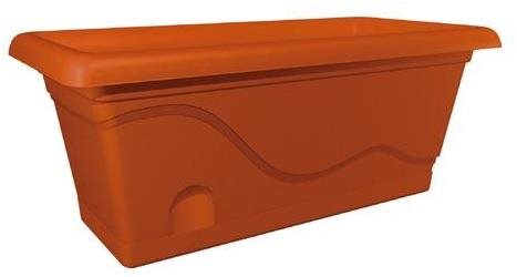 PLASTKON Titanic Önöntöző virágláda, 50 cm, terrakotta Virágláda