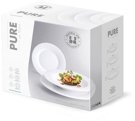 Mattel PURE Tányérkészlet, porcelán, 18 db Tányérkészlet
