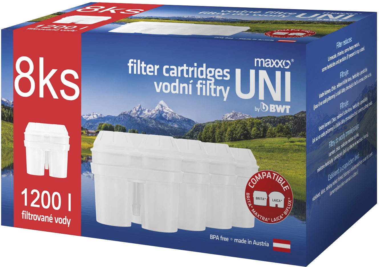 Maxxo Náhradné uni vodné filtre Maxxo 8 ks Filtračná patróna