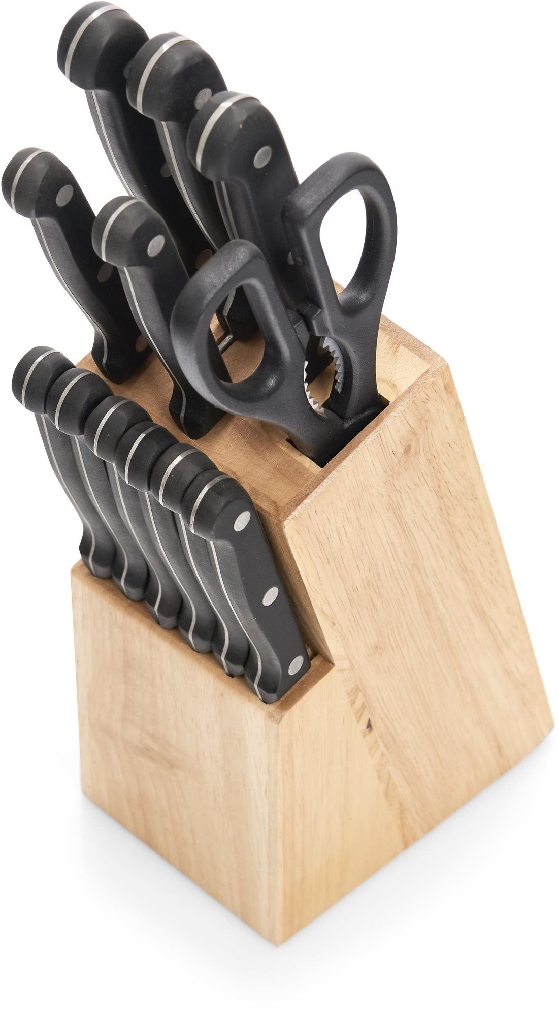 Zeller blokk 12 késsel, gumifa, 9 x 12 x 32,5 cm Késkészlet