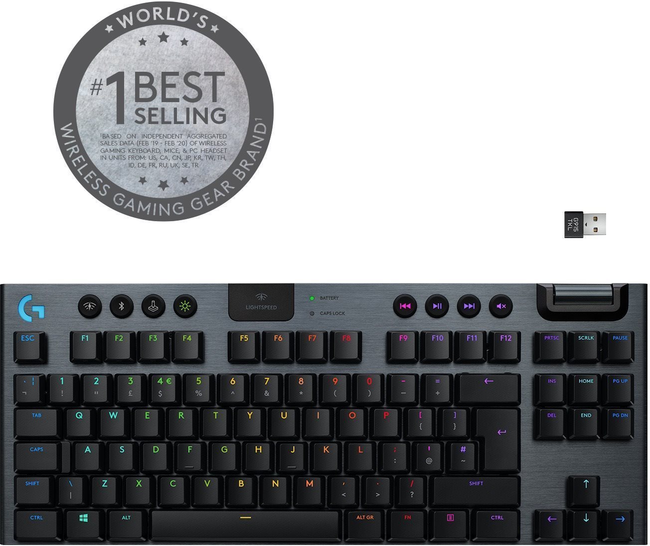 Logitech G915 LIGHTSPEED TKL Wireless RGB GL Linear , carbon –...
