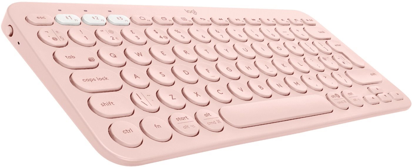 Logitech Bluetooth Multi-Device Keyboard K380, Pink - UK Keyboard