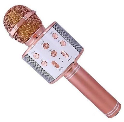 ALUM Bezdrôtový karaoke mikrofón WS-858 Rose Gold Detský mikrofón