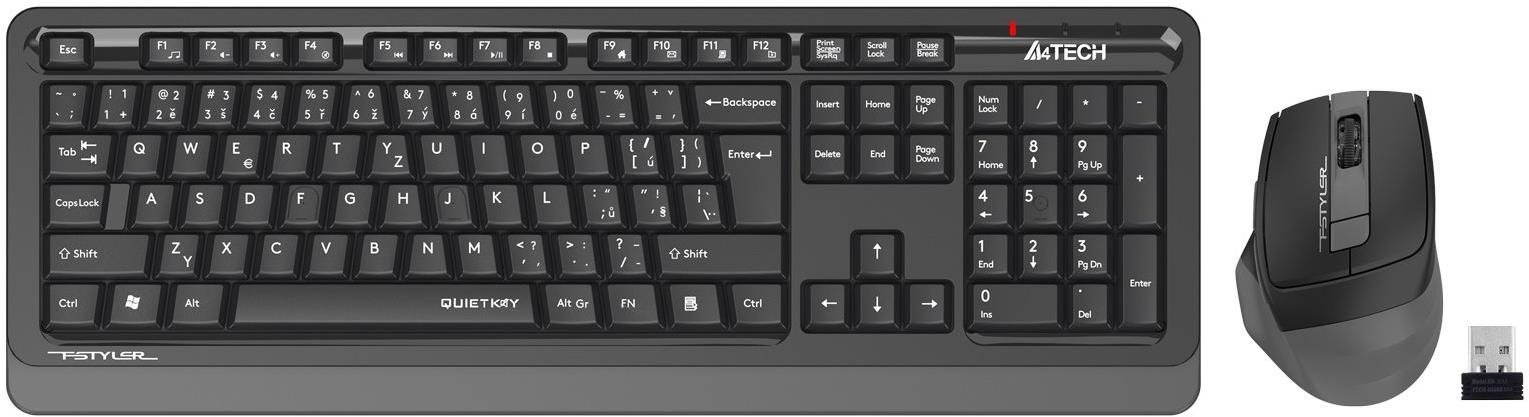 A4tech FGS1035Q, szürke Billentyűzet+egér szett