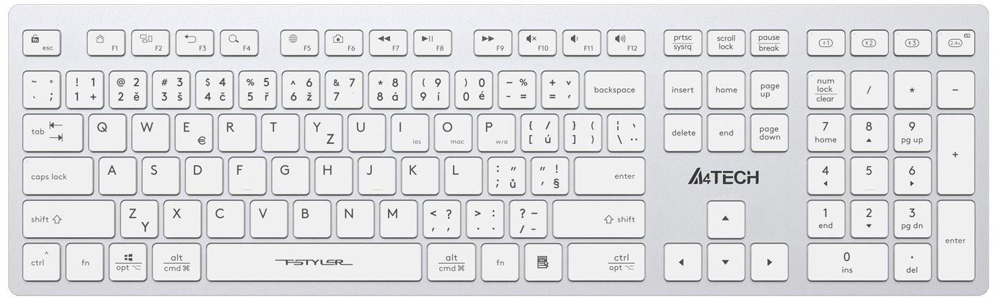 A4tech FBX50C, biela, CZ Klávesnica