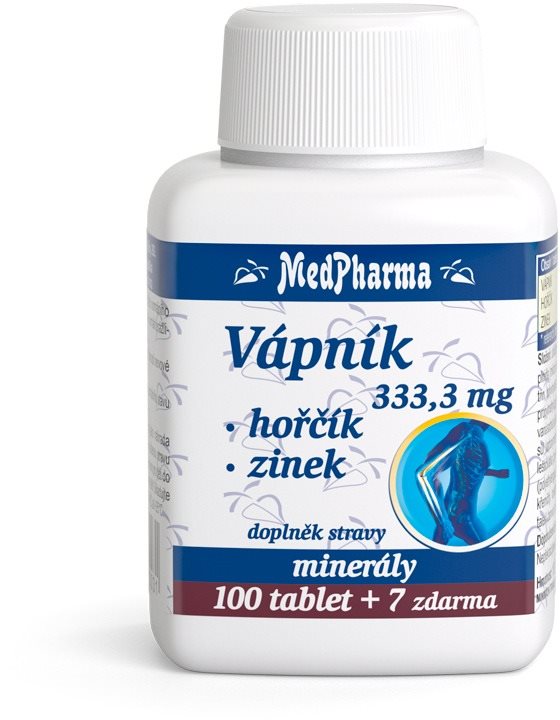 MedPharma Vápník 333,3 mg + Hořčík + Zinek - 107 tbl. Minerály