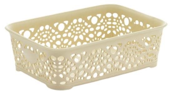 Mega Plast MONAKO XS, 6 × 20 × 14cm, krémszínű Kosár