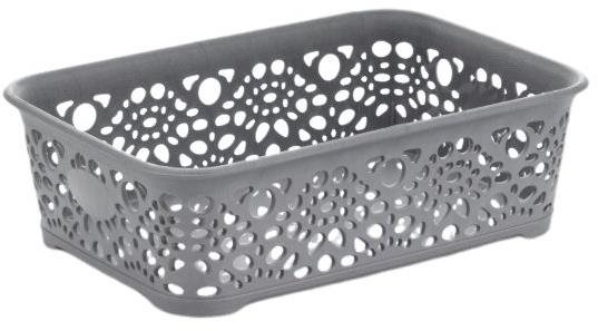Mega Plast MONAKO XS, 6 × 20 × 14cm, szürke metál Kosár