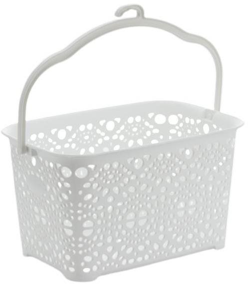 Mega Plast MONAKO csipesztartó kosár, 13×23,5×15,5 cm, fehér Kosár