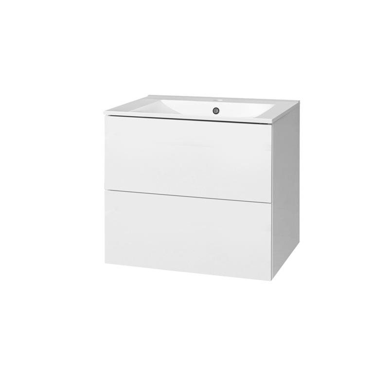 Aira, kúpeľňová skrinka s keramickým umývadlom 60 cm, biela...