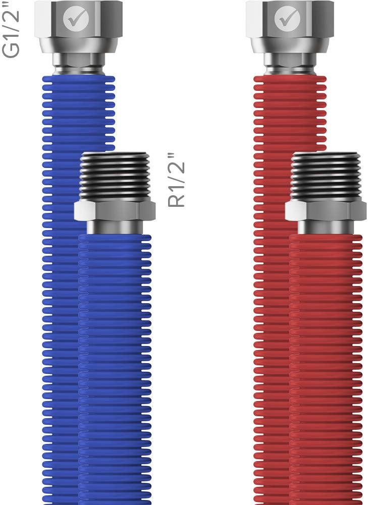 MERABELL Aqua Flexi csatlakozó szett - R1/2"-G1/2", 2db Bekötőcső