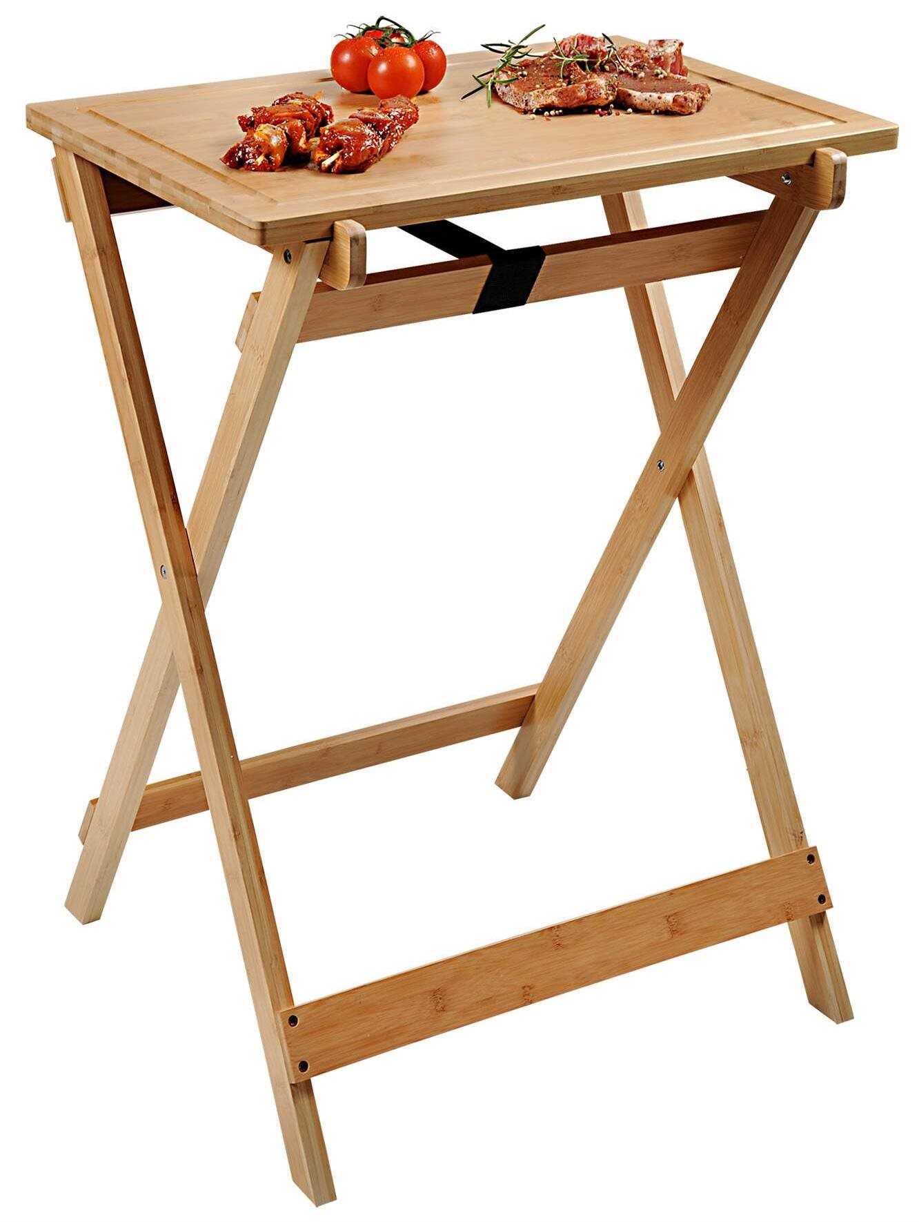 Kesper multifunkčný sklopný stôl z bambusu, 60×79×45 cm Záhradný stôl