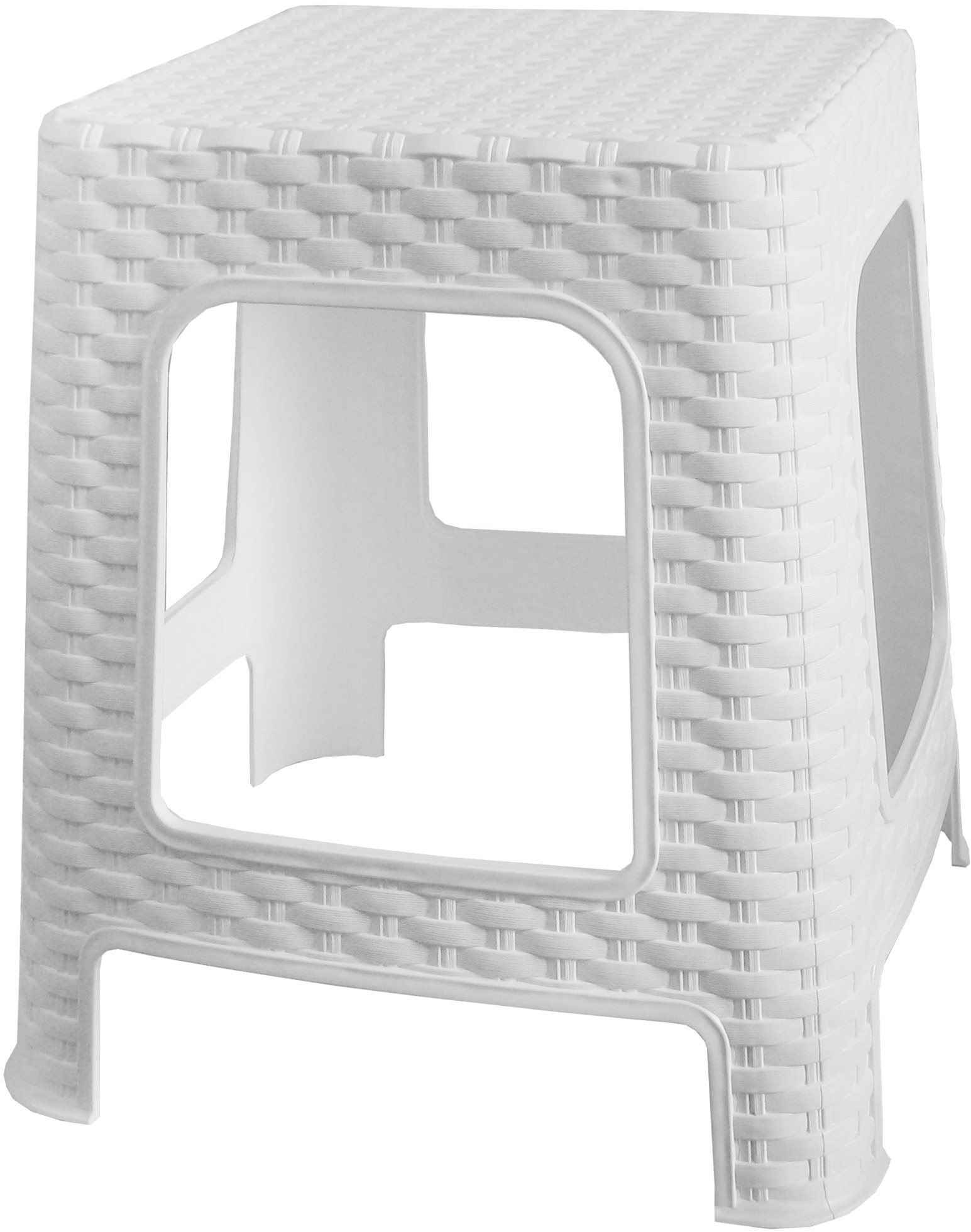 MEGAPLAST Taburet I 36 × 33 × 33 cm, polyratan, biela Záhradná...