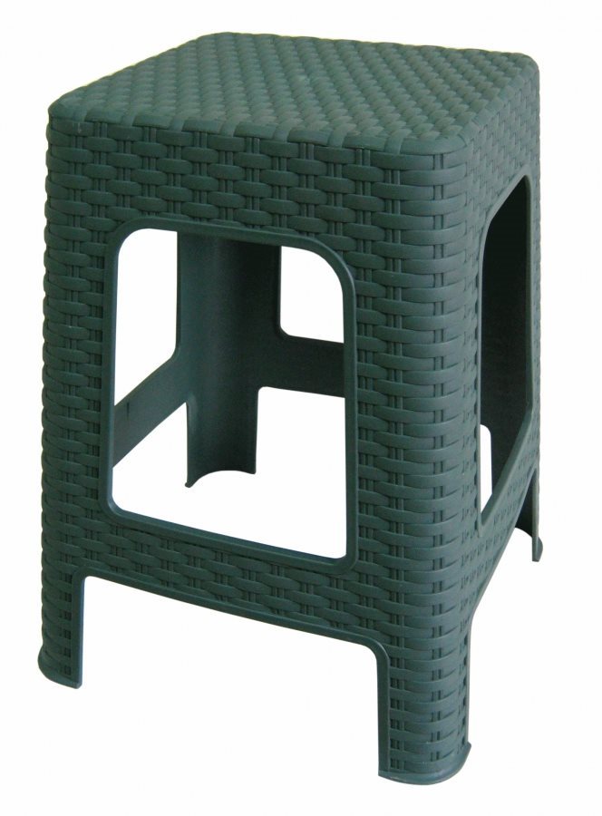 MEGAPLAST Puff II.  45x35,5x35,5 cm, polyrattan, sötétzöld Kerti...