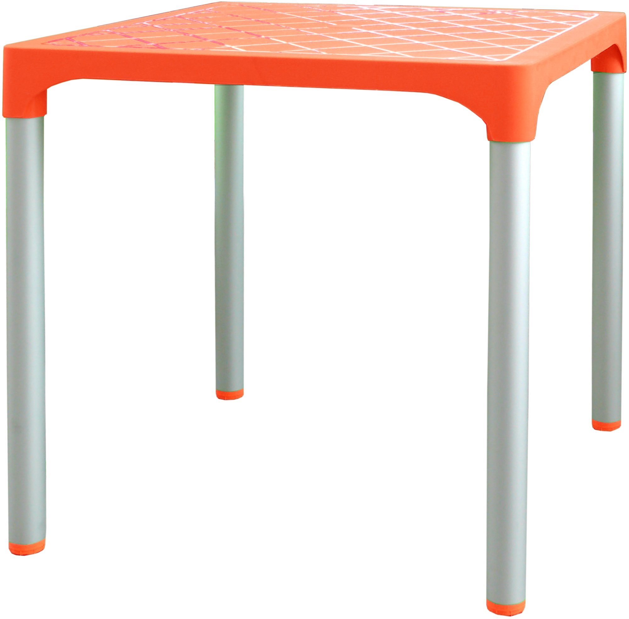 MEGAPLAST VIVA 72 × 72 × 72 cm, AL nohy, oranžový Záhradný stôl
