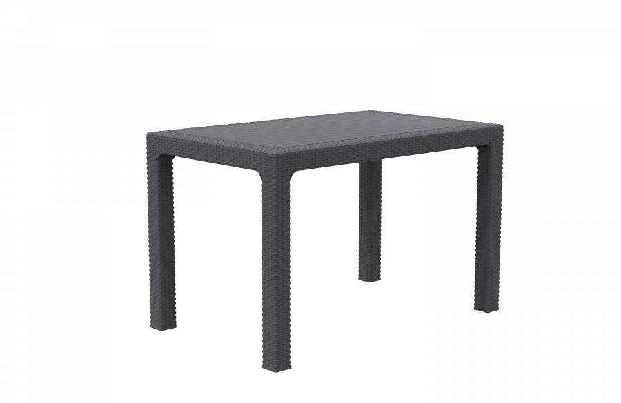 MEGA PLAST Stôl záhradný  RATAN LUX, antracit 120 cm Záhradný stôl