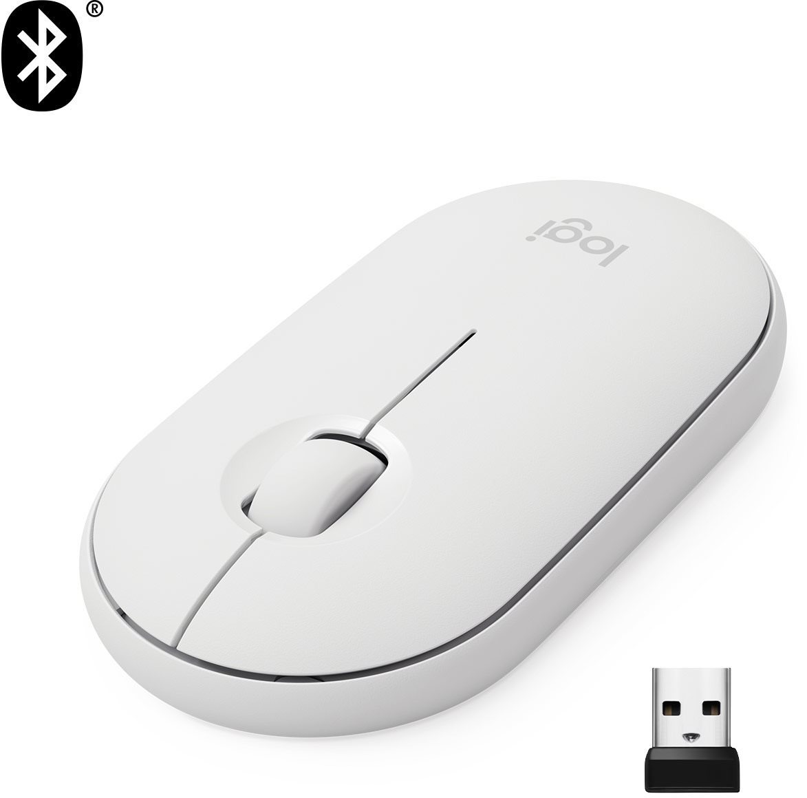 Logitech Pebble M350 Wireless Mouse, white Mouse
