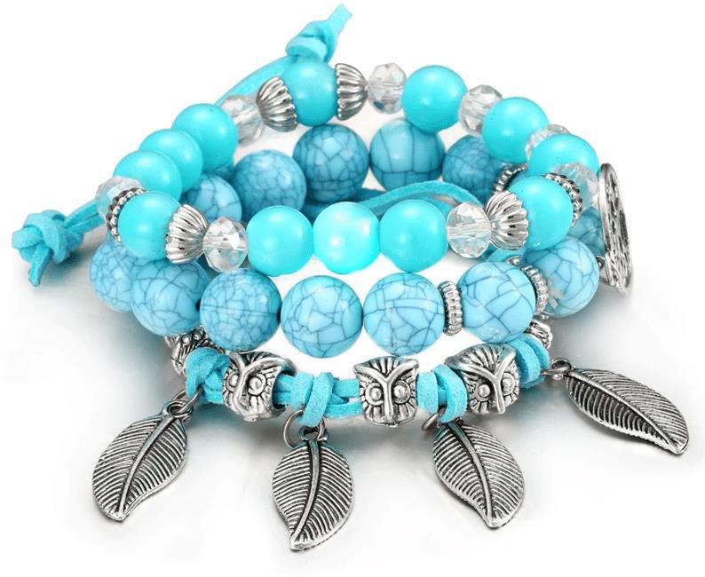 Dámský korálikový wrapový náramok – súprava 3 ks – SL908-3 Náramok