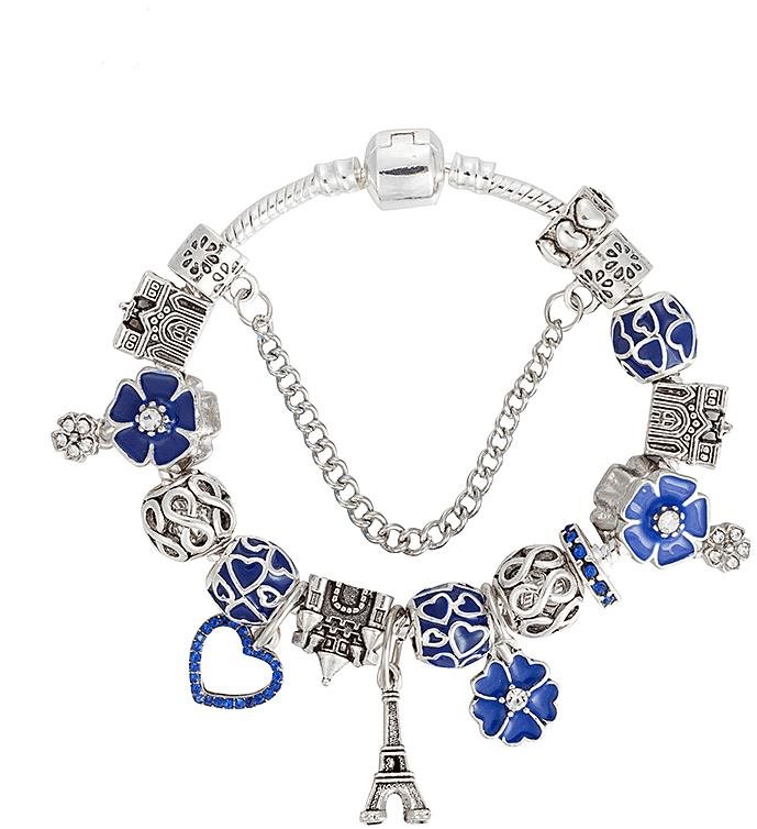 Silver Star Náramok – Eiffelova veža tm. blue B17141-1 – 19 cm...
