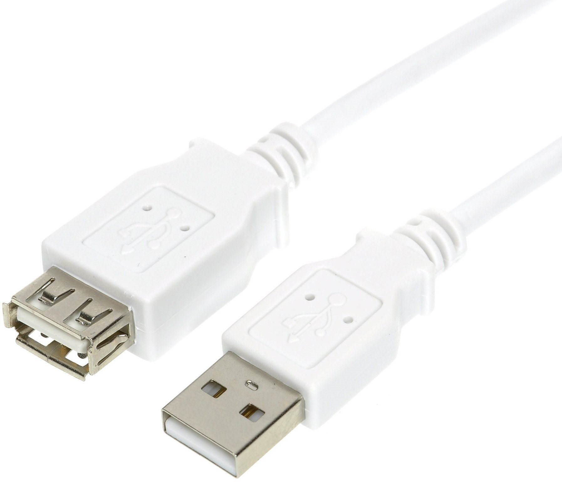 OEM USB 2.0 Extension AA 1.8m extra shielded white Data Cable