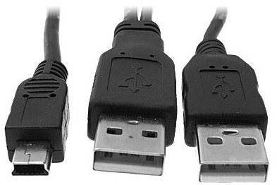 OEM 2x USB A -> MINI 5-pin, Y napájací, 0,6 m Dátový kábel