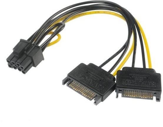AKASA Netzteiladapter 2 x SATA auf 8-Pin PCIe 2.0 Adapter
