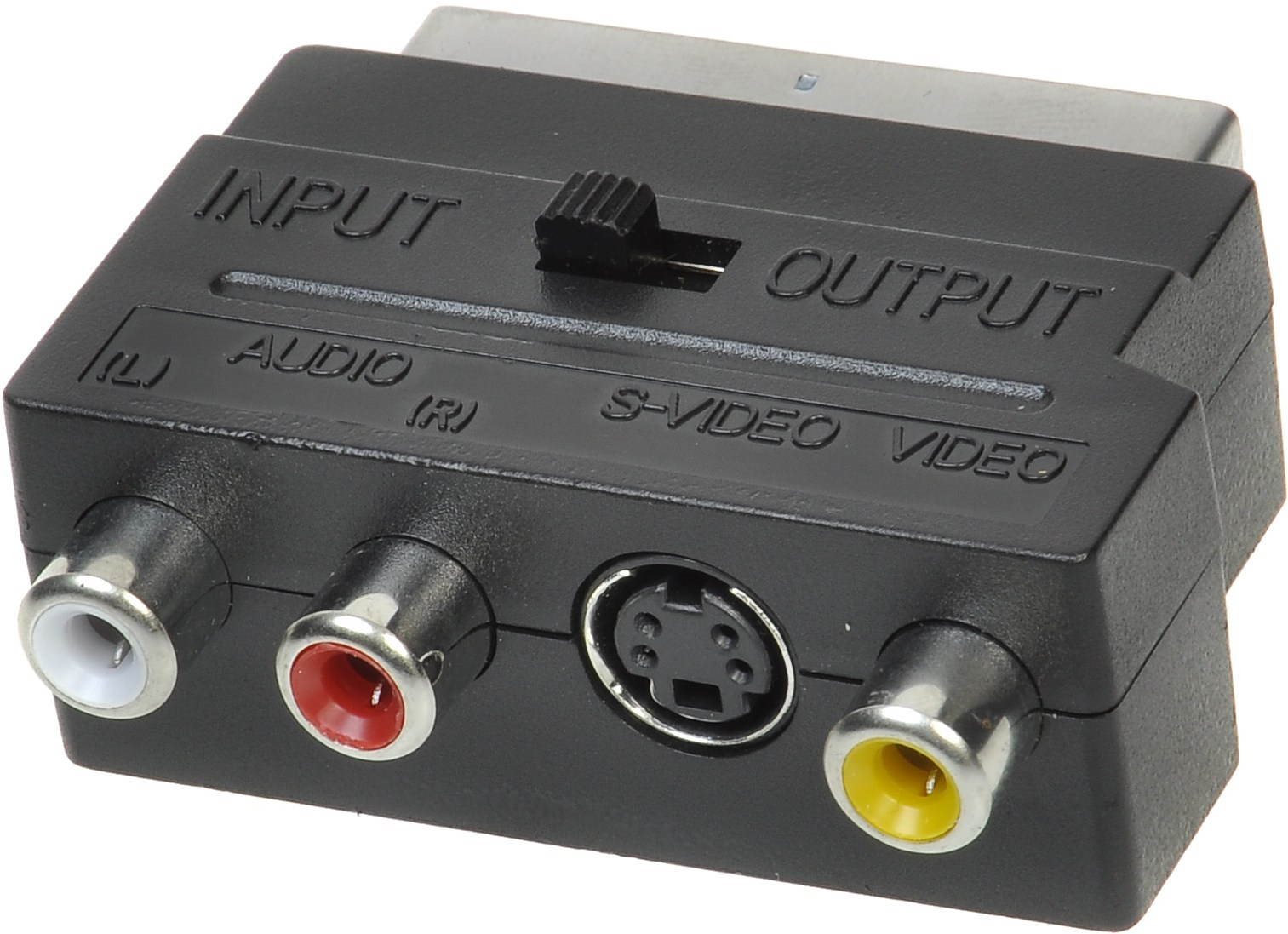 scart - 3x cinch + S-video, prepínateľné IN/OUT Redukcia