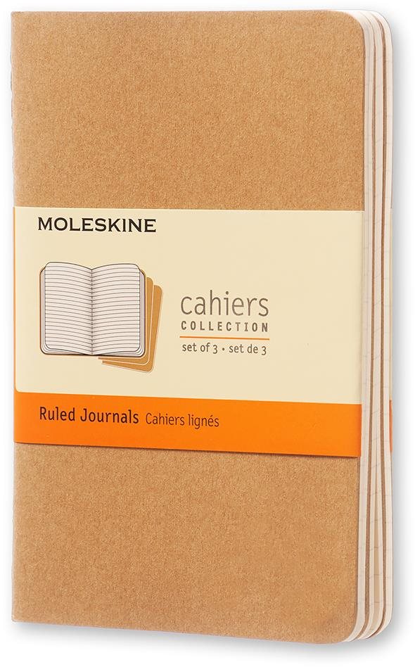 MOLESKINE Cahier S, hnedý – balenie 3 ks Zošit